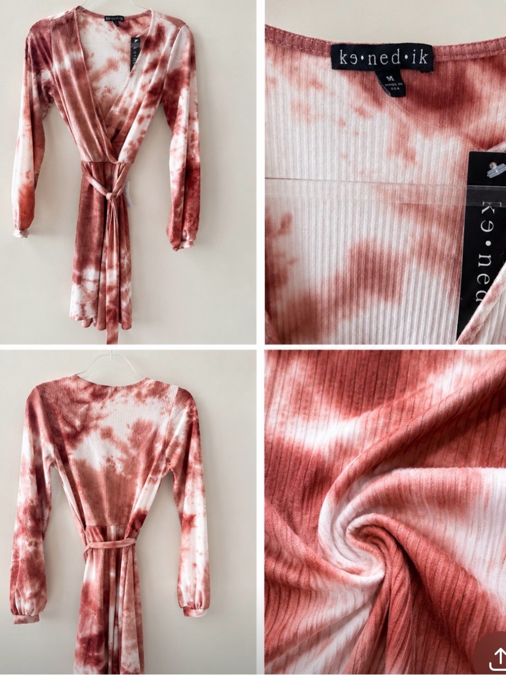 Nordstrom Rose-Tone Tie-Dye Wrap Long Sleeve Dress - Picture 2 of 2